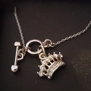 Juicy Couture Silver Crown Necklace